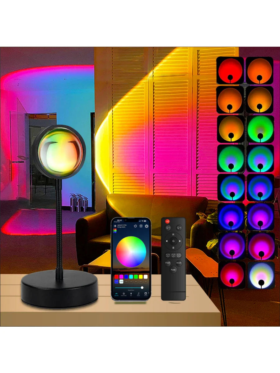 App Remote Control Sunset Lamp Projector LED Lights