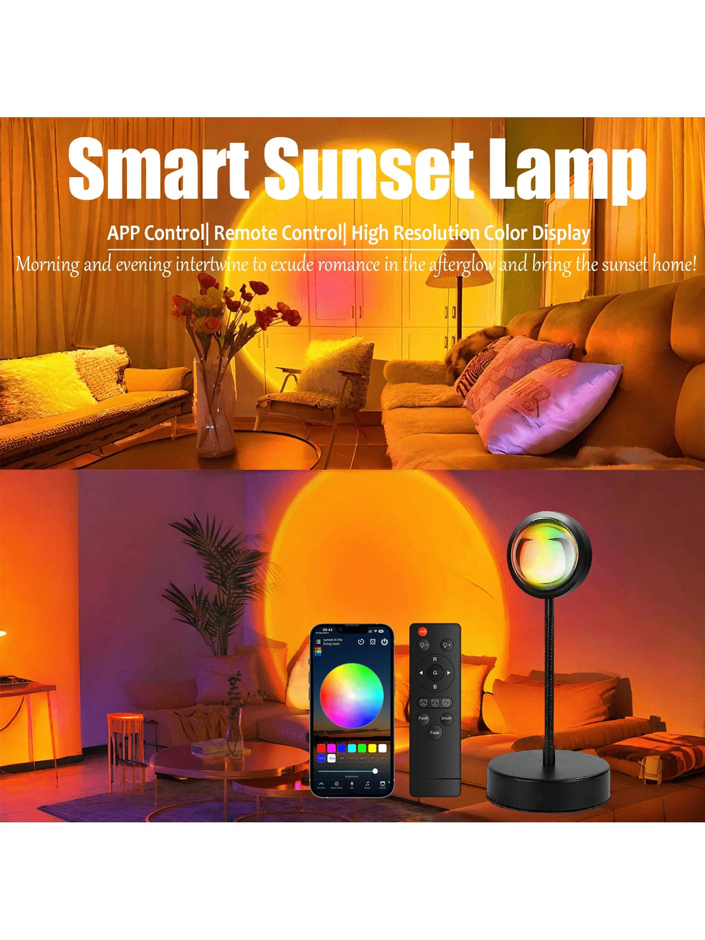 App Remote Control Sunset Lamp Projector LED Lights