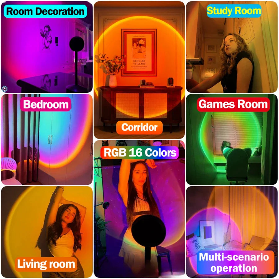 App Remote Control Sunset Lamp Projector LED Lights