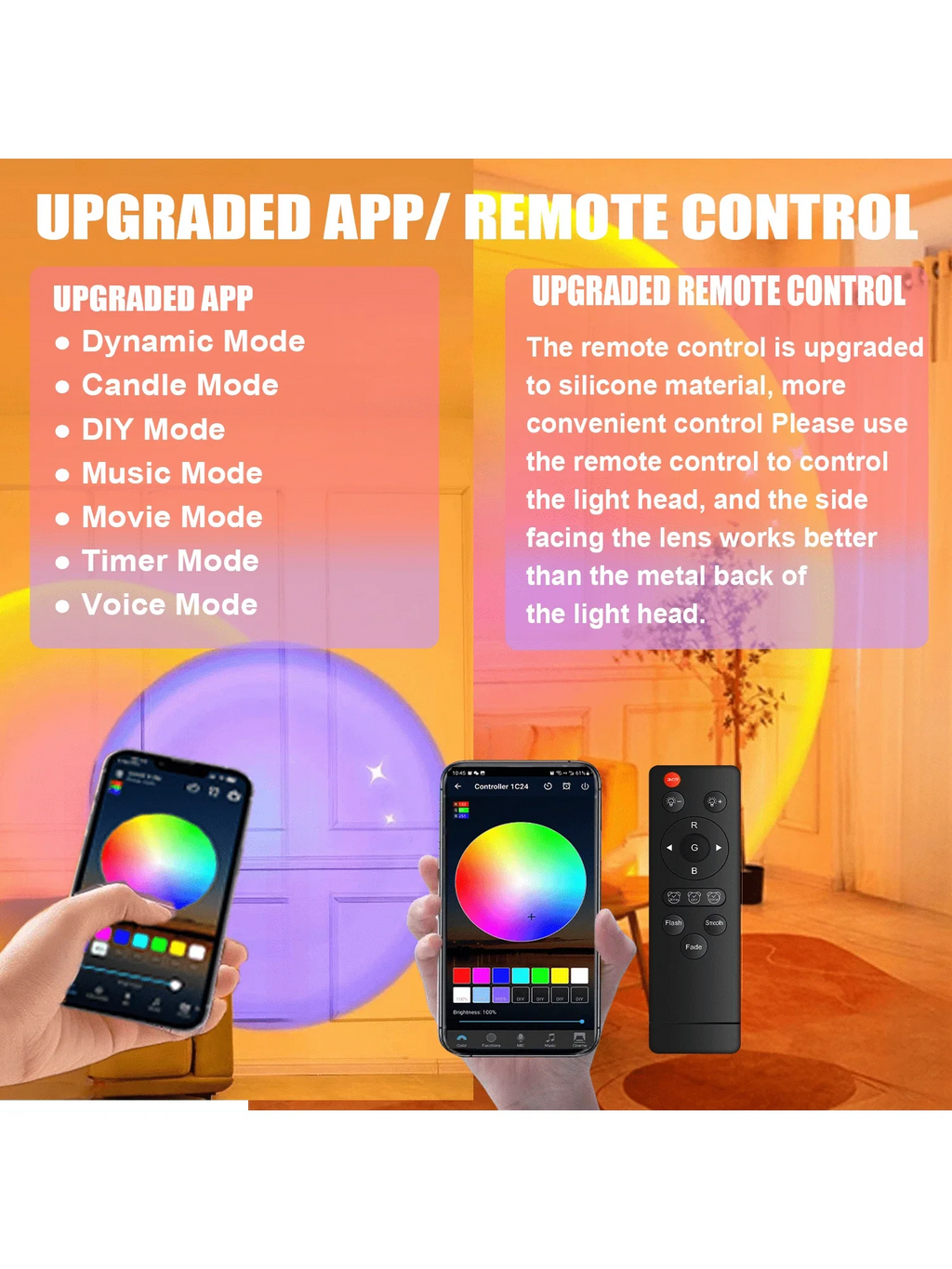 App Remote Control Sunset Lamp Projector LED Lights