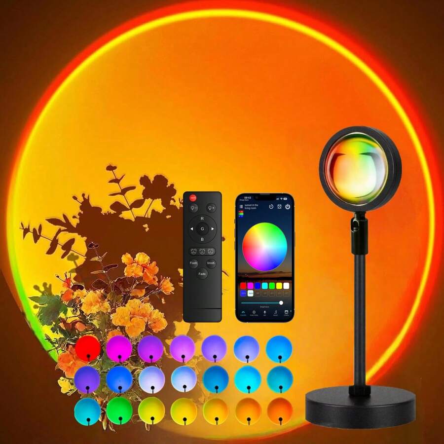 Multicolor Sunset Lamp with Remote & App Control