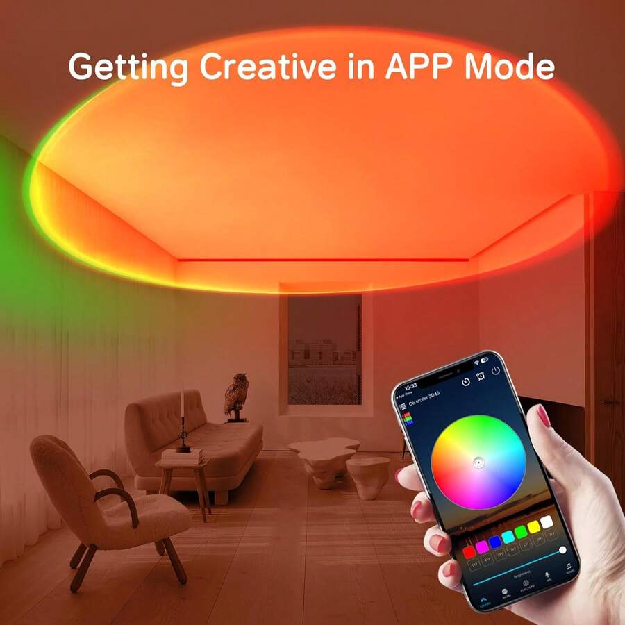 Multicolor Sunset Lamp with Remote & App Control