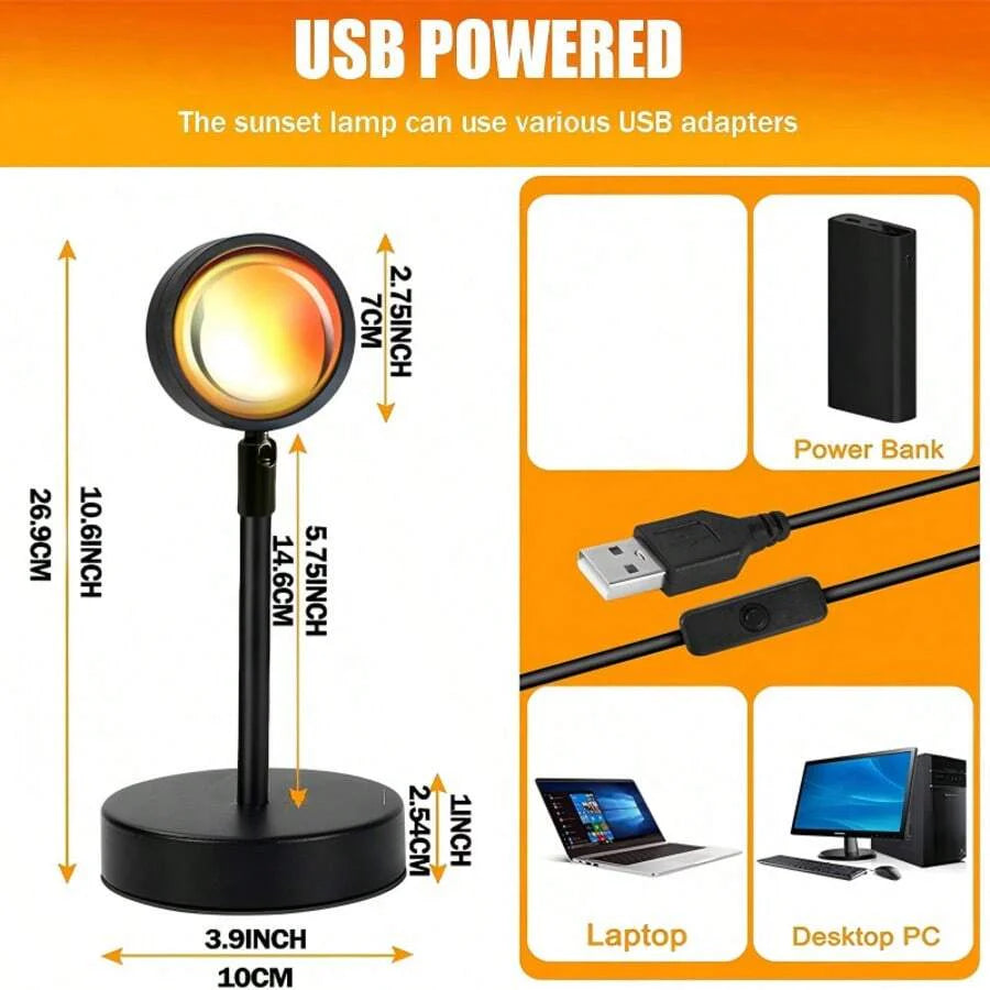 Multicolor Sunset Lamp with Remote & App Control