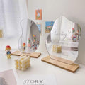 Allpdesky Aesthetic Room Decor Desk Mirror, Decorative Locker and Table Frameless Cloud-Shaped Asymmetrical Mirror