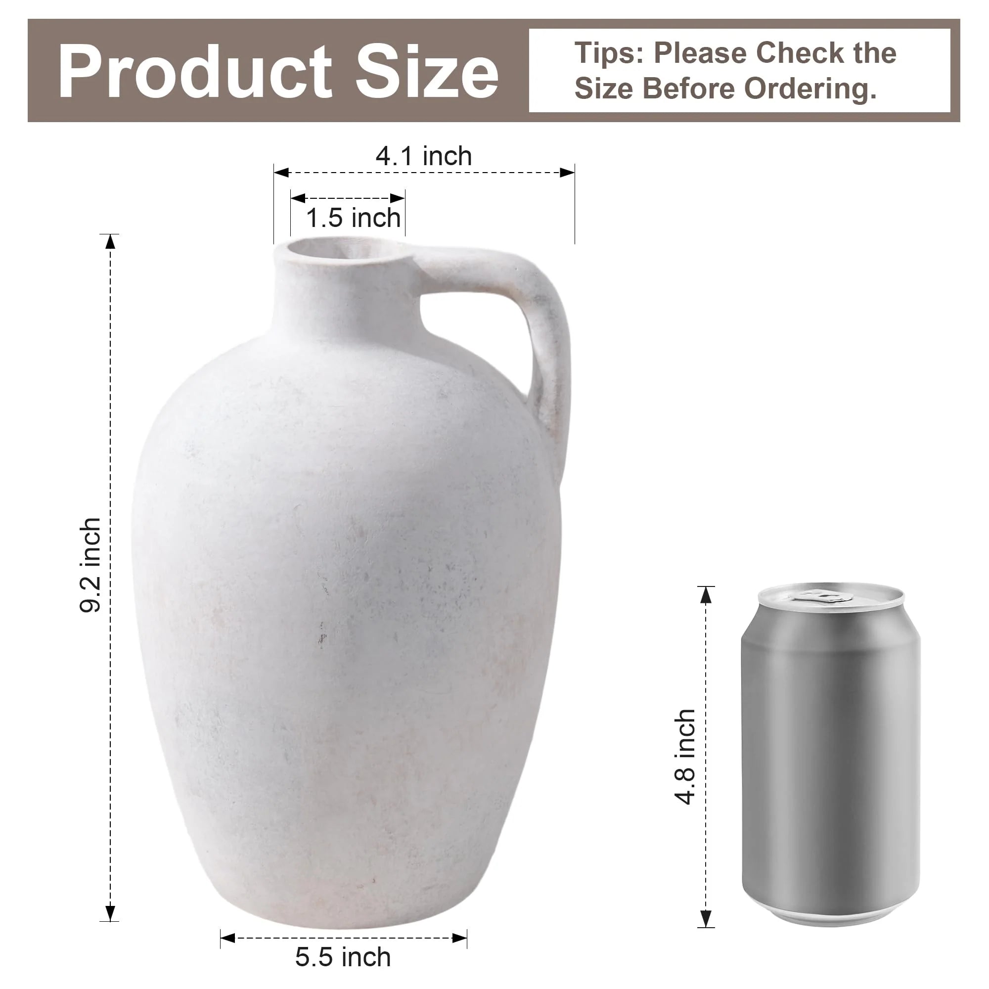 Ceramic Flower Vase with Handles