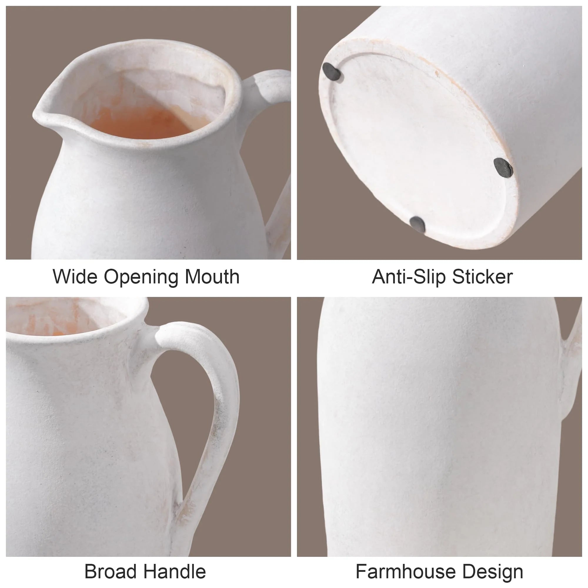 Ceramic Flower Vase with Handles