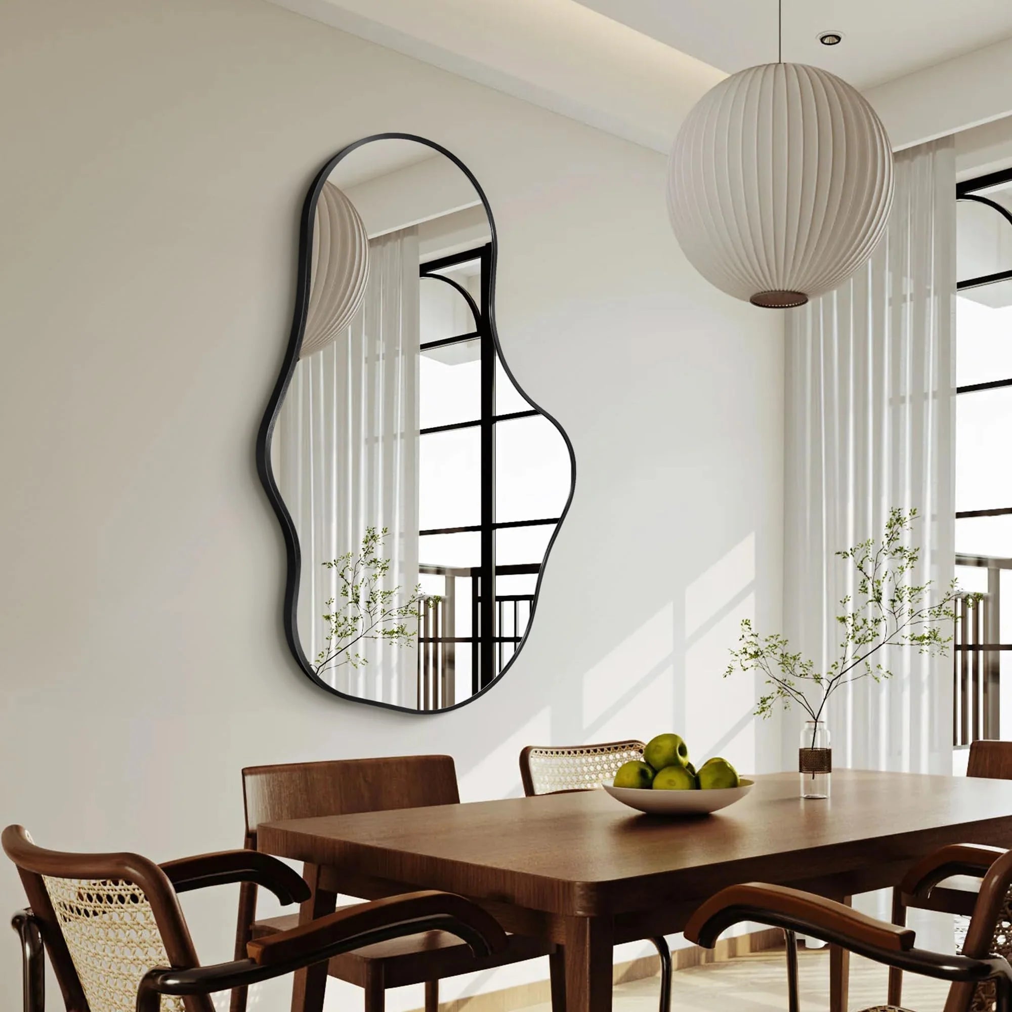 Dorlicecass Irregular Wall Mirror - Wall Mirrors Decorative 22"x 36" Asymmetrical Abstract Mirror Aviation Aluminum Alloy Frame Unique for Bathroom, Bedroom, Living Room, Cloakroom, Entryway Gold