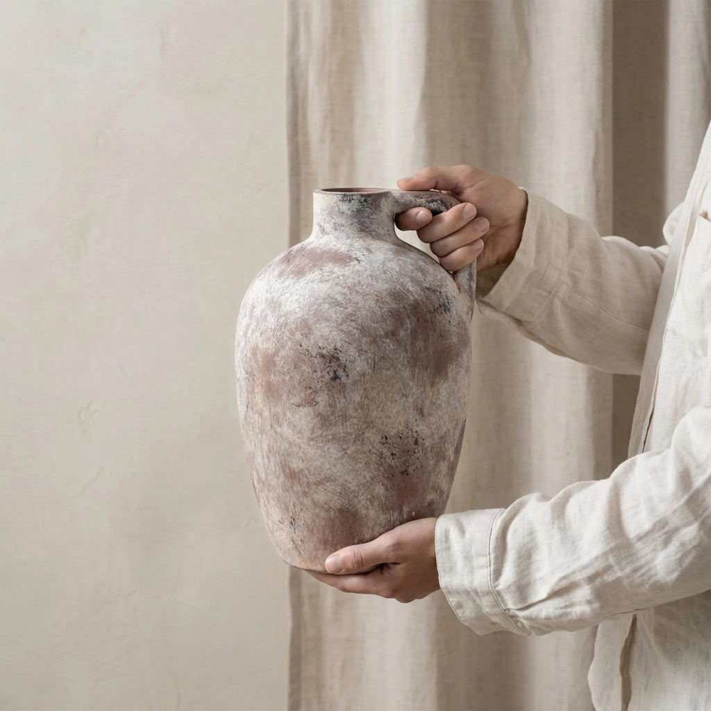 Ceramic Flower Vase with Handles