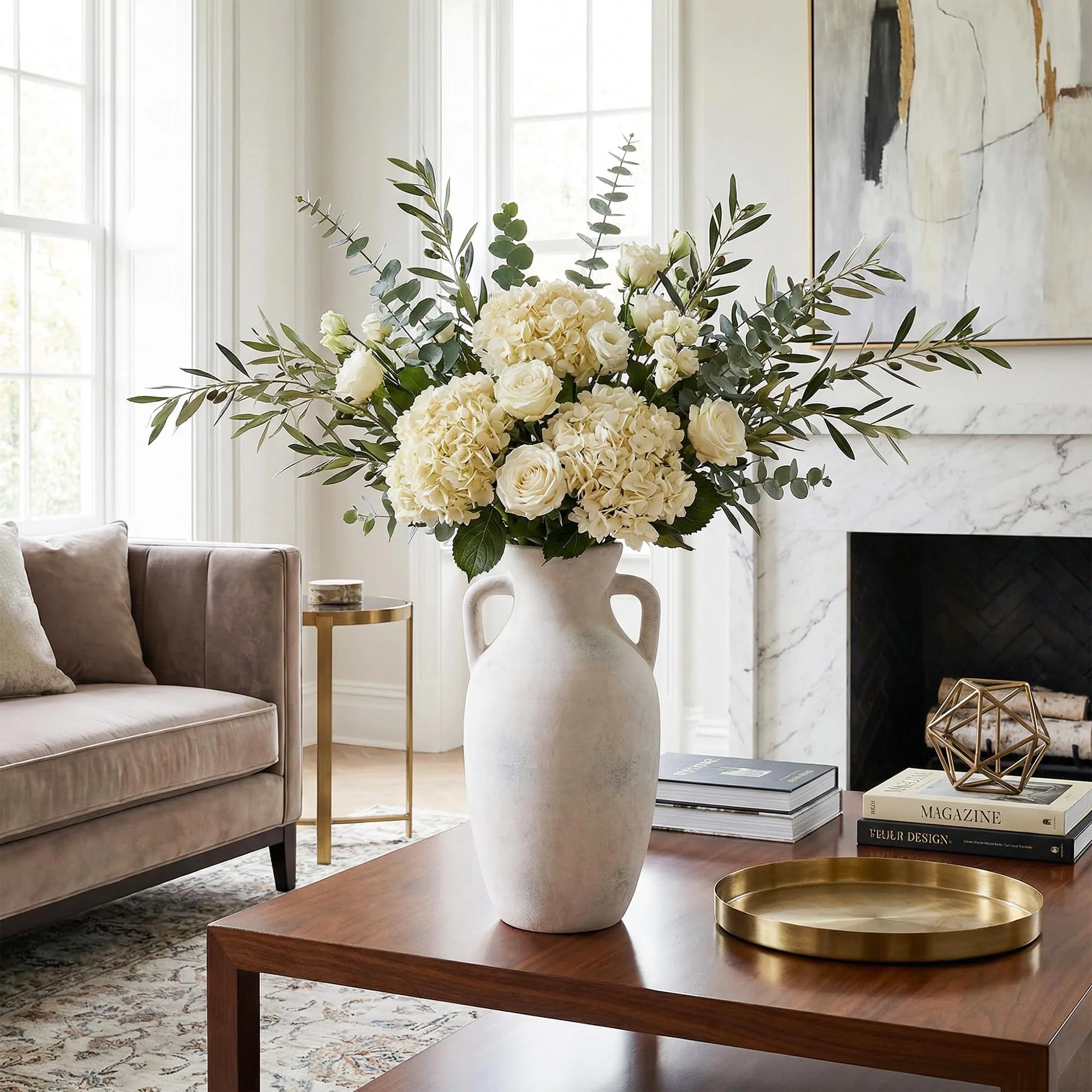 Ceramic Flower Vase with Handles